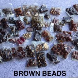 lots of Brown beads, prices vary, cleaned in ultrasonic cleaner with blue dawn