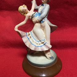 6.5 Inch Painted Alabaster Dancers Figurine Imported From Greece