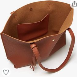 Woman’s Soft Faux Leather Tote Shoulder Bag