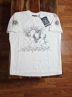 Hellstar Men's  -Megaride Angel- White Graphic Tee.  Size Large