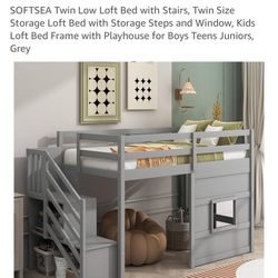 Brand New Softsea Twin Low Loftbed With Stairs