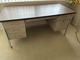 Large Steel Office Desk Table