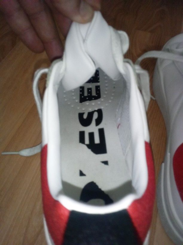 Men\'s Size 11 or 12 - Diesel, Leather, Red & White low top shoes 