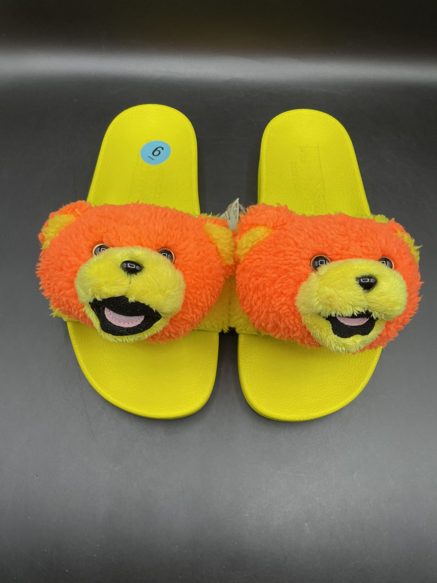 New adidas x Jeremy Scott Teddy Bear Slides Adilette Yellow Q46582 Size Mens 6 / Womens 7