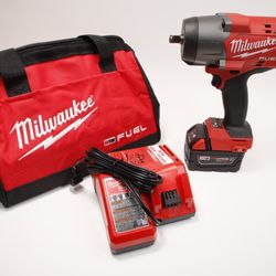 Milwaukee M18 FUEL 18V Lithium-Ion Brushless Cordless 1/2 in. Impact Wrench w/Friction Ring Kit w/One 5.0 Ah Battery and Bag