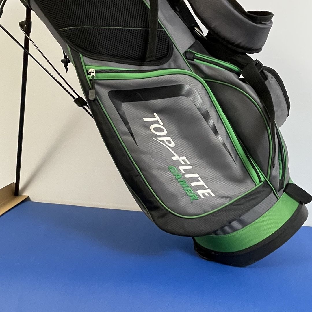 Top Flight Gamer Stand Golf Bag Grey Green.Dual Shoulder Strap 5