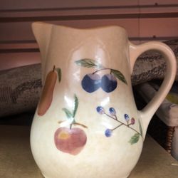 Longaberger Pottery Fruit Medley Large Pitcher