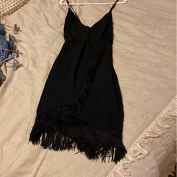 Black Dress Fringe Trim