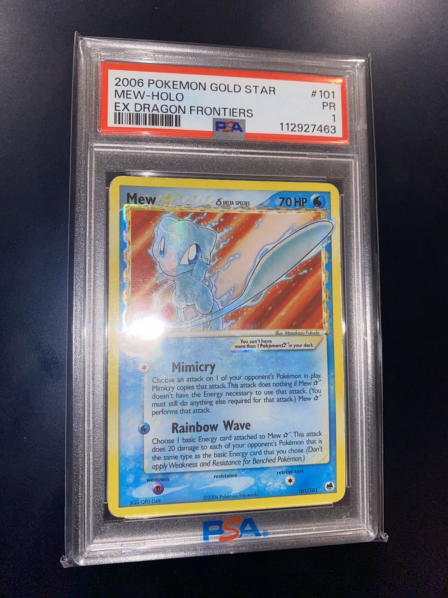 Pokemon Mewtwo Gold Star Dragon Frontiers Psa 1