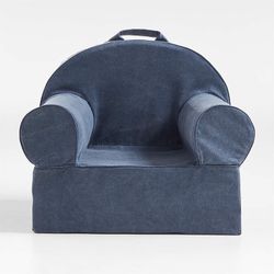 Crate&kids Large Deep Indigo Organic Cotton Kids Lounge Nod Chair