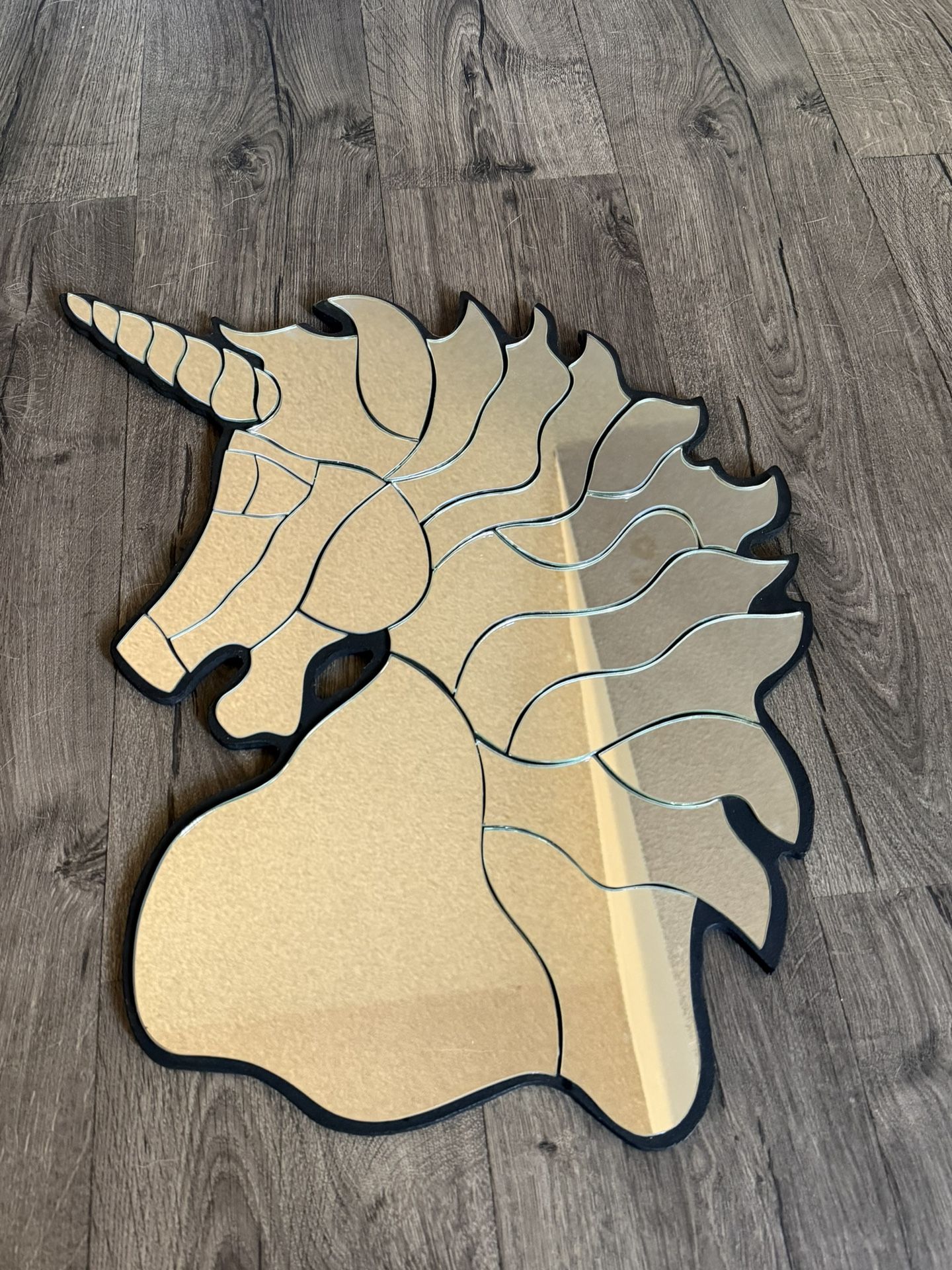 Unicorn Shaped Mosaic Mirror 