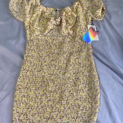 Yellow Medium Flower Dress