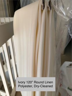 (20) Ivory Linen - 120" Round Polyester Tablecloth