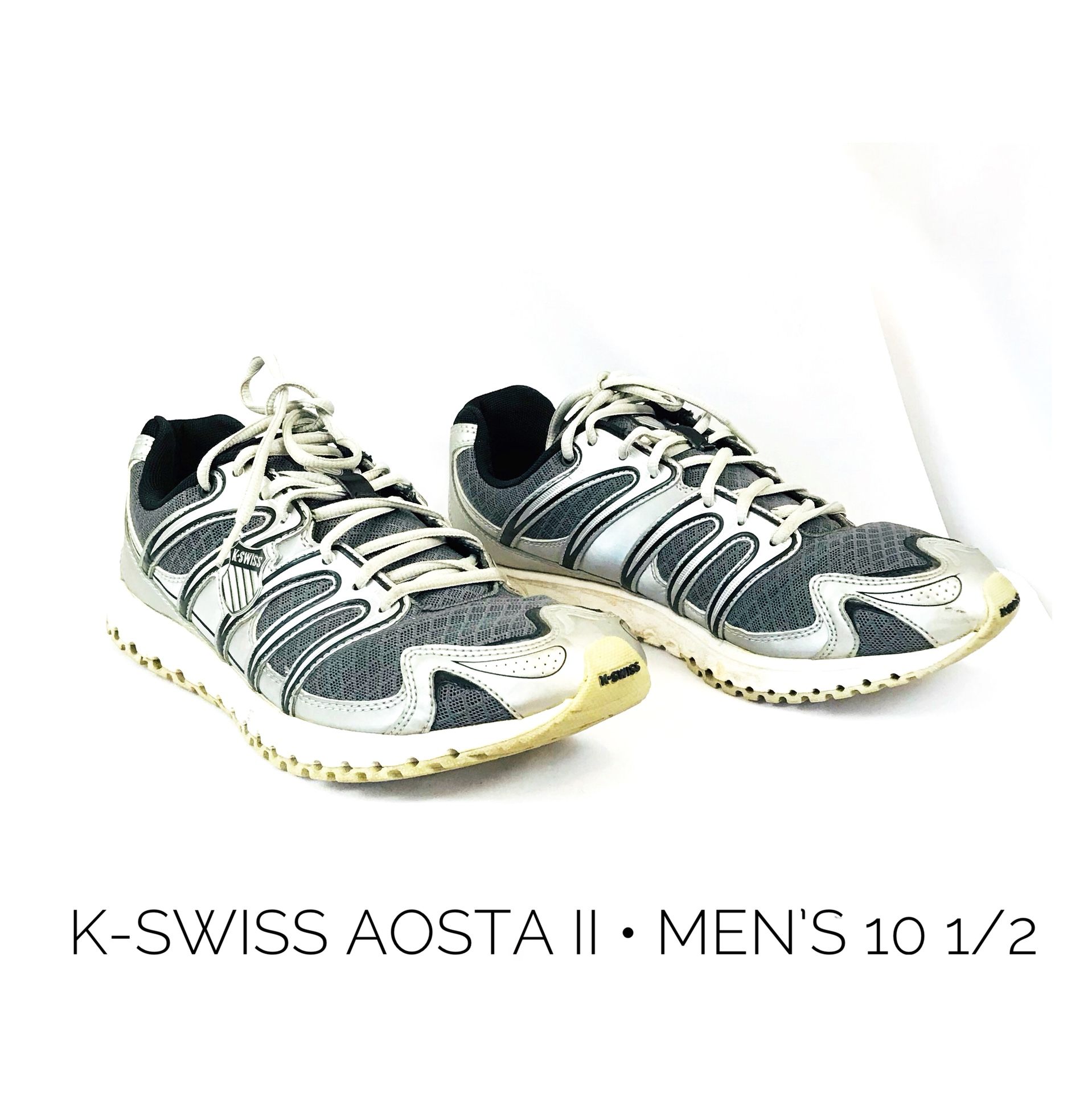 K-Swiss Aosta II Men’s 10.5 tennis shoes sneakers gray black white