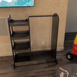 Kids Toddler Costume Dress Up Shelf Bookshelf With Mirror Closet 