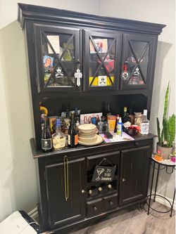 Black Distressed Urban Home Hutch