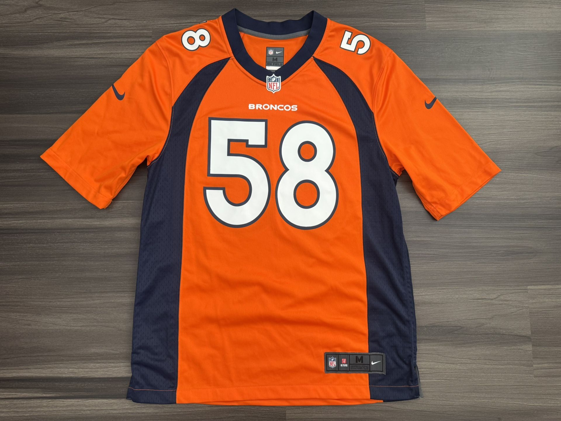 Nike On Field Von Miller #58 Denver Broncos Orange Men’s Jersey Sz Medium