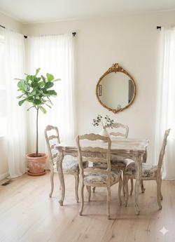Round Gold Gilt wooden Mirror