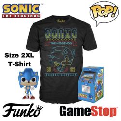 (NEW) Funko POP! & Tee Bundle SEGA Sonic The Hedgehog Neon Run 2X-Large T-Shirt (Gamestop Exclusive) Perfect Gift for any Sonic Fan or Collector