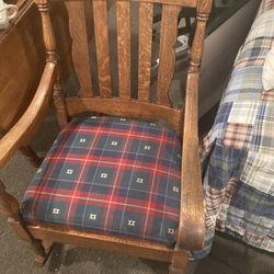Solid Oak Rocking Chair Antique