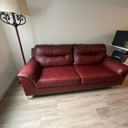 Vintage Red Leather Couch