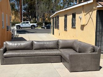 Restoration Hardware Maxwell Leather L- Sectional Couch - Delivery Available 🚚