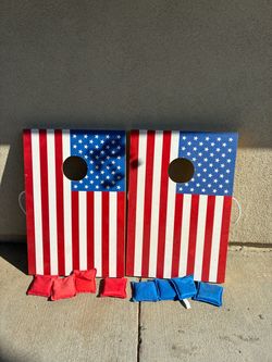 American Flag Cornhole Board Set with Bags