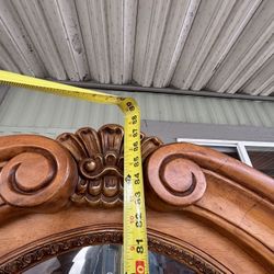 Two Pieces carved wood curio or display cabinet