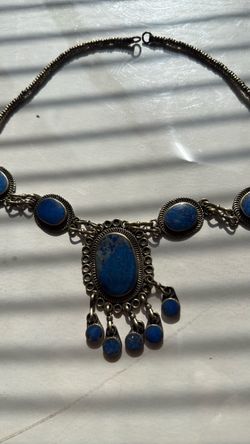 Lapis Lazuli & silver  woman's necklace.