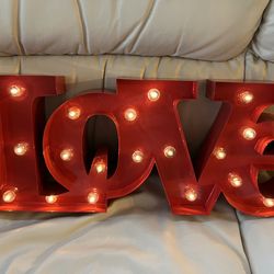 LOVE letter sign made with metal