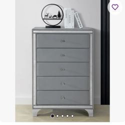 Gertz Velvet Chest 5 Drawer Assembled By Mercer41