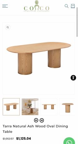 Tarra Natural Ash Wood Oval Dining Table