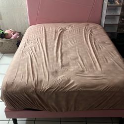 Pink Bed Frame Full Size And. Mattress 