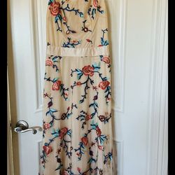 Beige Floral Dress