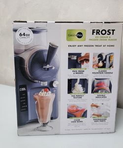 GreenPan Frost Ice Cream Maker & Slushie Machine, Soft Serve, Sorbet, Margaritas, Milkshakes, Frozen Yogurt, No Pre-Freezing, Ready in 15 Mins, 6 Mode