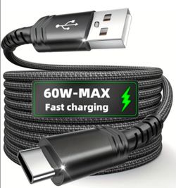 USB C Cable Fast Charging 3.3ft Nylon Braided, Type C Charger Cord Data Sync, Compatible with Smartphones Tablets (Black,1m=3.3ft=39.3inch)