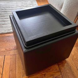 Crate and Barrel Storage Ottomans and End Tables - Brown (2)