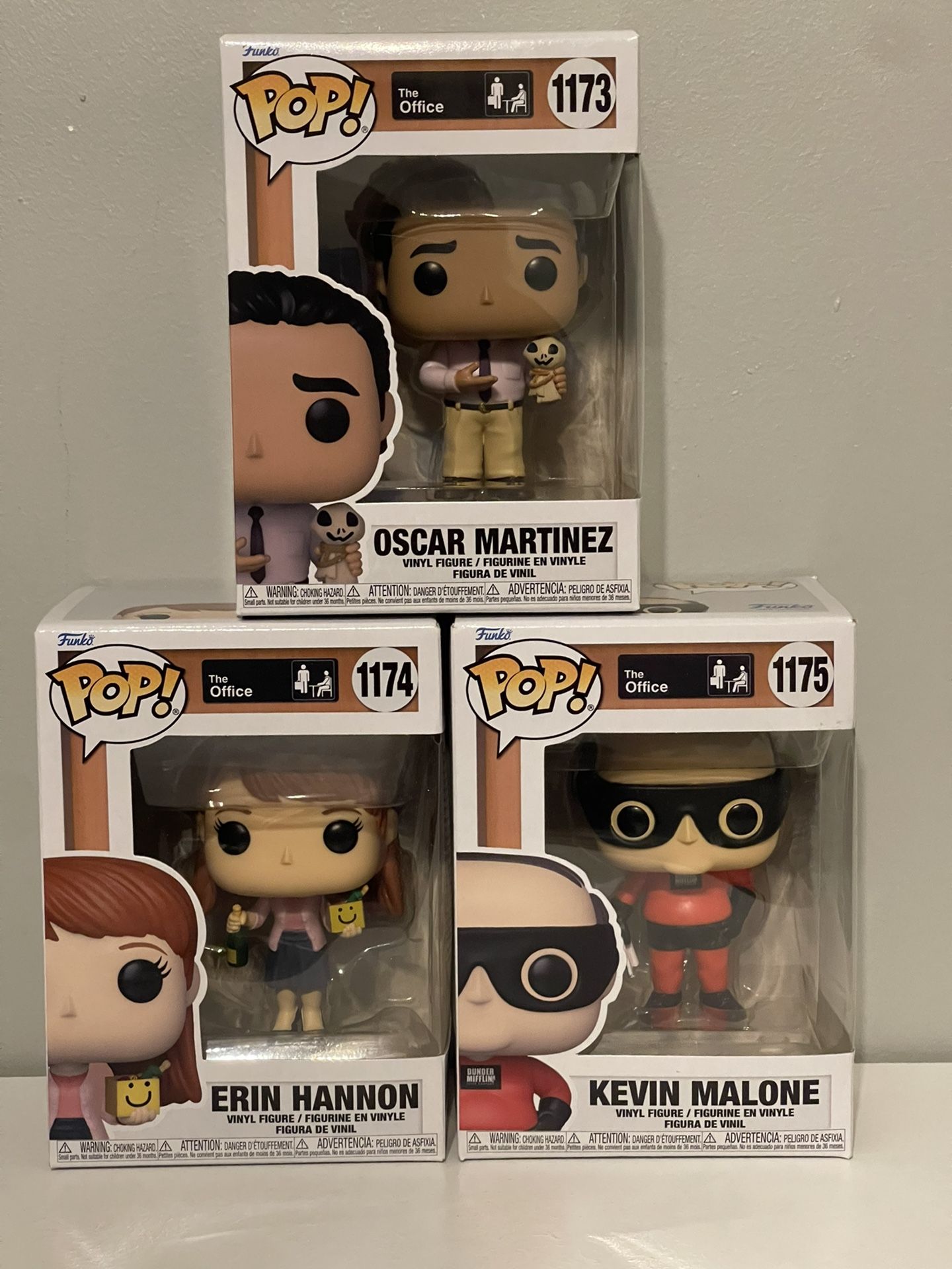 Funko Pop! Television The Office Lot Of 3 Oscar Erin Hannon Kevin Malone New!