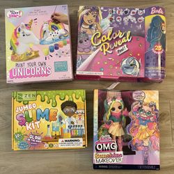 3 Brand New Toy Bundle! LOL, Barbie & Ceramic Unicorn Paint!