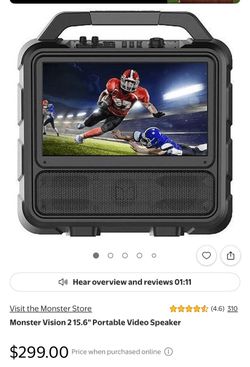 Monster Vision 2 15.6” Portable Video Speaker