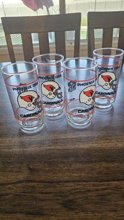 Set Of 4 1988 Phoenix Cardinals Mobil Oil Arizona Cardinals NFL Glass