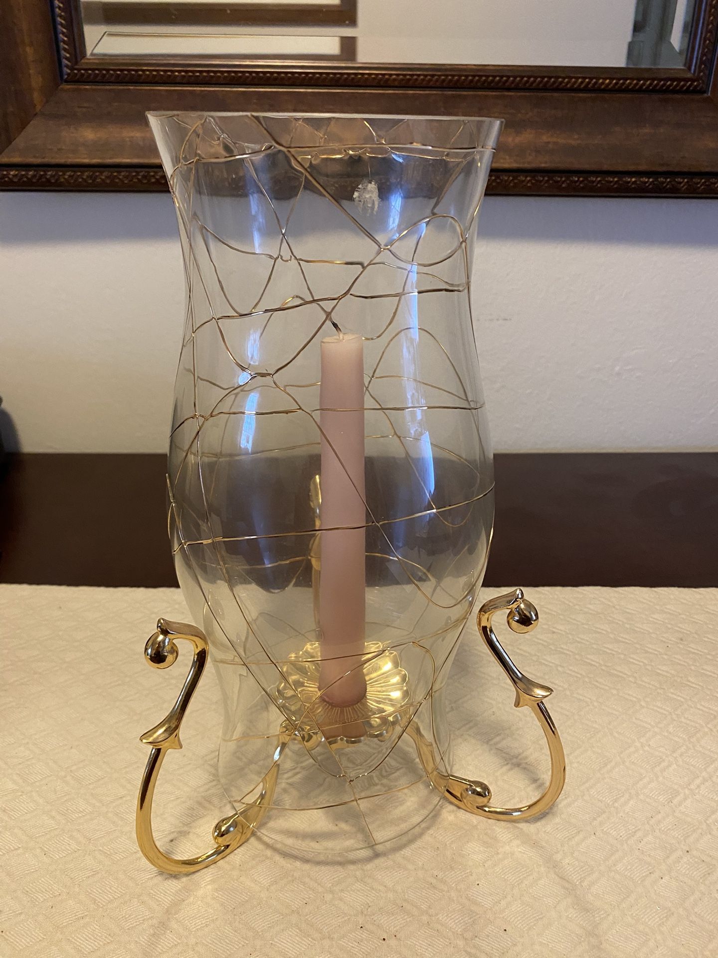 Party Lite Hurricane Candle Holder And Stand
