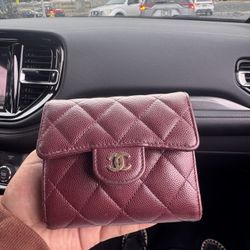 CHANEL Women's Caviar Classic Flap Leather Wallet