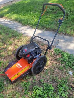 24in. 163cc Briggs and Stratton Gas 4-Stroke Walk Behind Push Wheeled Trimmer Field Mower and 3 Adjustable Tilt Settings