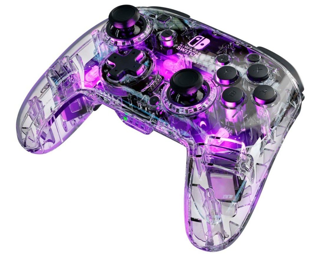 PDP - Afterglow LED Wireless Deluxe Gaming Controller: Multicolor - Nintendo Switch - Transparent