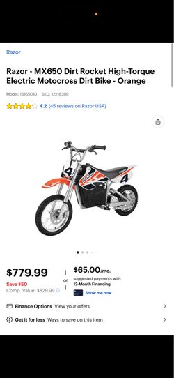 Razor MX650 Electric Dirt Bike