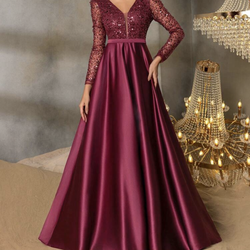 Shein satin A-line formal dress size M