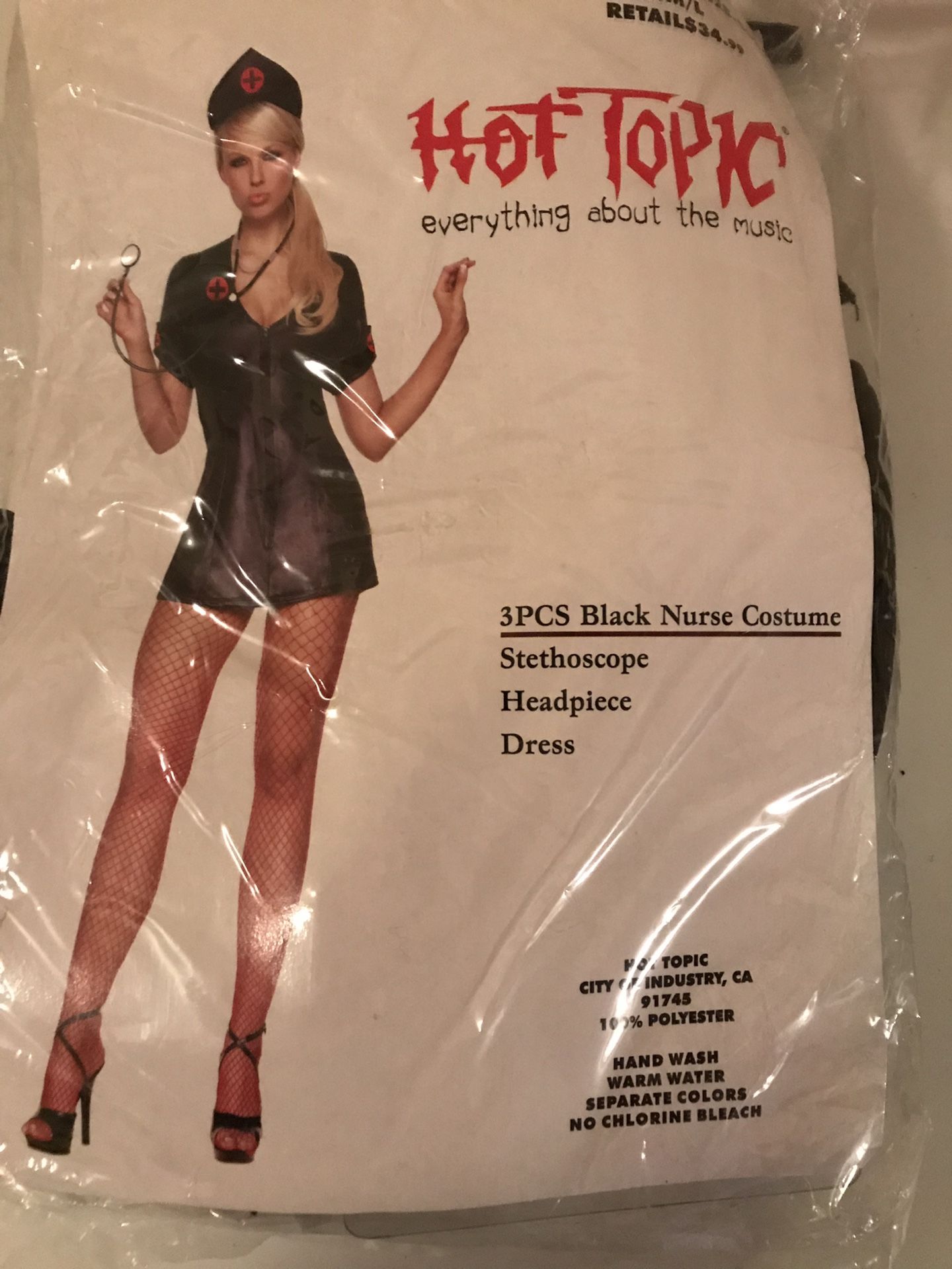 Hot Topic Sexy Nurse Halloween Costume M/L