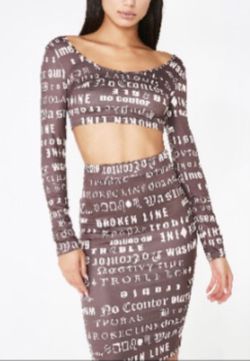 NEW Brown LS Skirt Set!