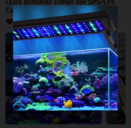36W LED Saltwater Aquarium Light, Marine Led for Coral with White, Blue, Cyan, UV Violet LEDs Dimmer Timer for SPS/LPS Corals Fish Tanks (18-24in)
